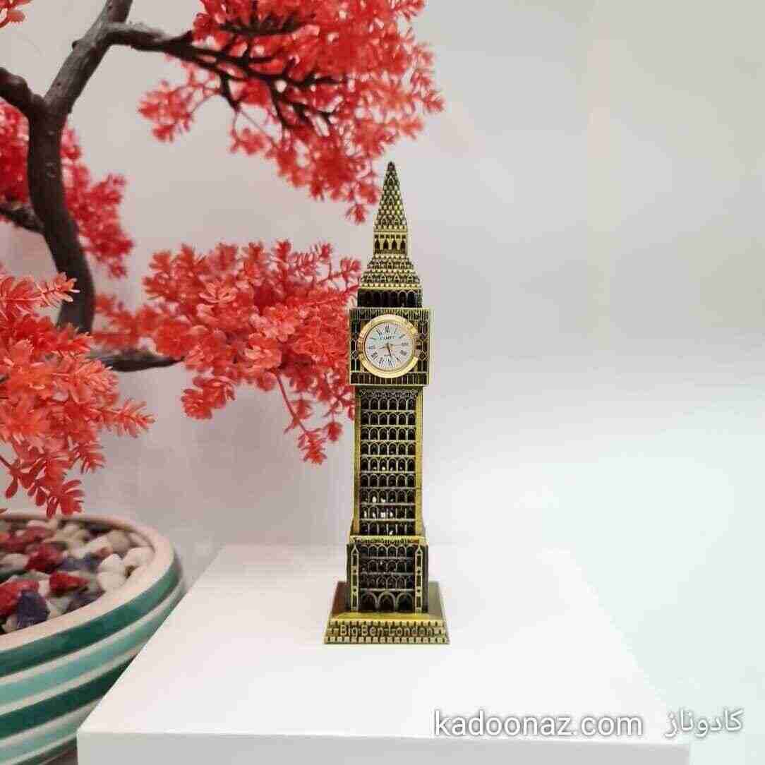 ماکت فلزی برج ساعت بیگ بن Big Ben لندن – رنگ طلائی مات سایز ۱۹ سانت