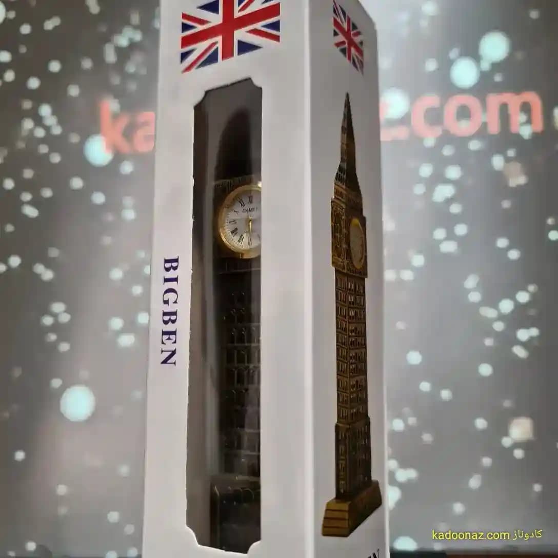 ماکت فلزی برج ساعت بیگ بن Big Ben لندن – رنگ طلائی مات سایز ۱۹ سانت — تصویر ۷