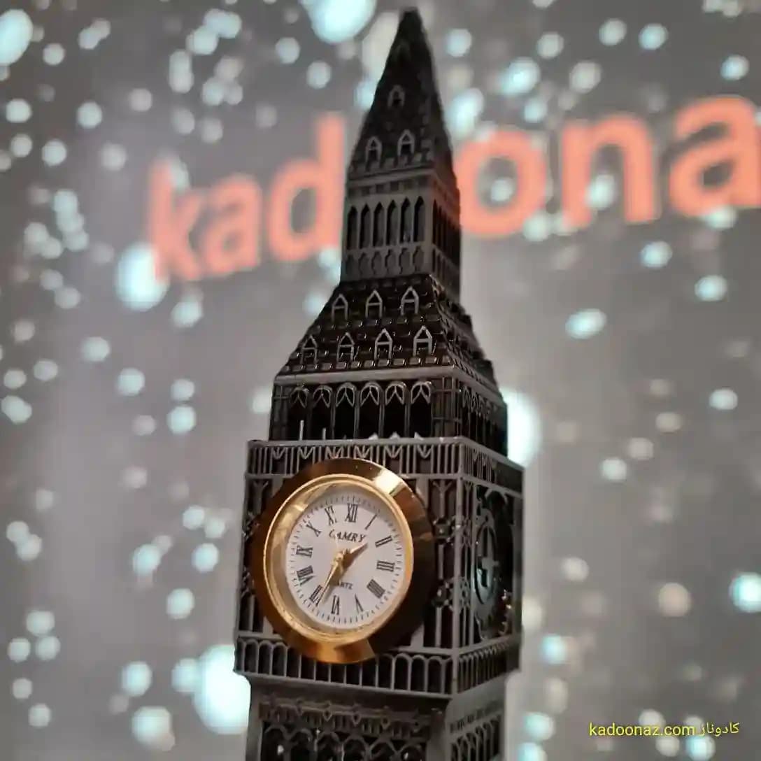 ماکت فلزی برج ساعت بیگ بن Big Ben لندن – رنگ نقره ای سایز ۲۵ سانت — تصویر ۳