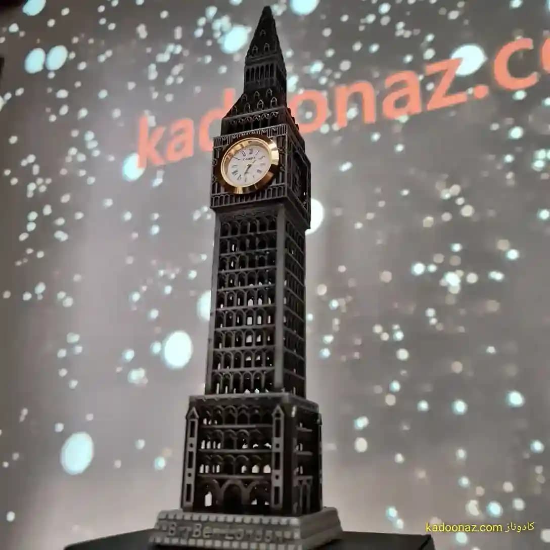ماکت فلزی برج ساعت بیگ بن Big Ben لندن – رنگ نقره ای سایز ۲۵ سانت — تصویر ۶