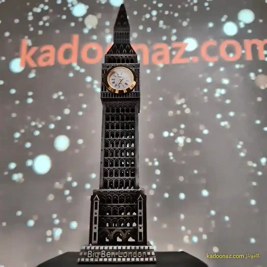 ماکت فلزی برج ساعت بیگ بن Big Ben لندن – رنگ نقره ای سایز ۲۵ سانت — تصویر ۷