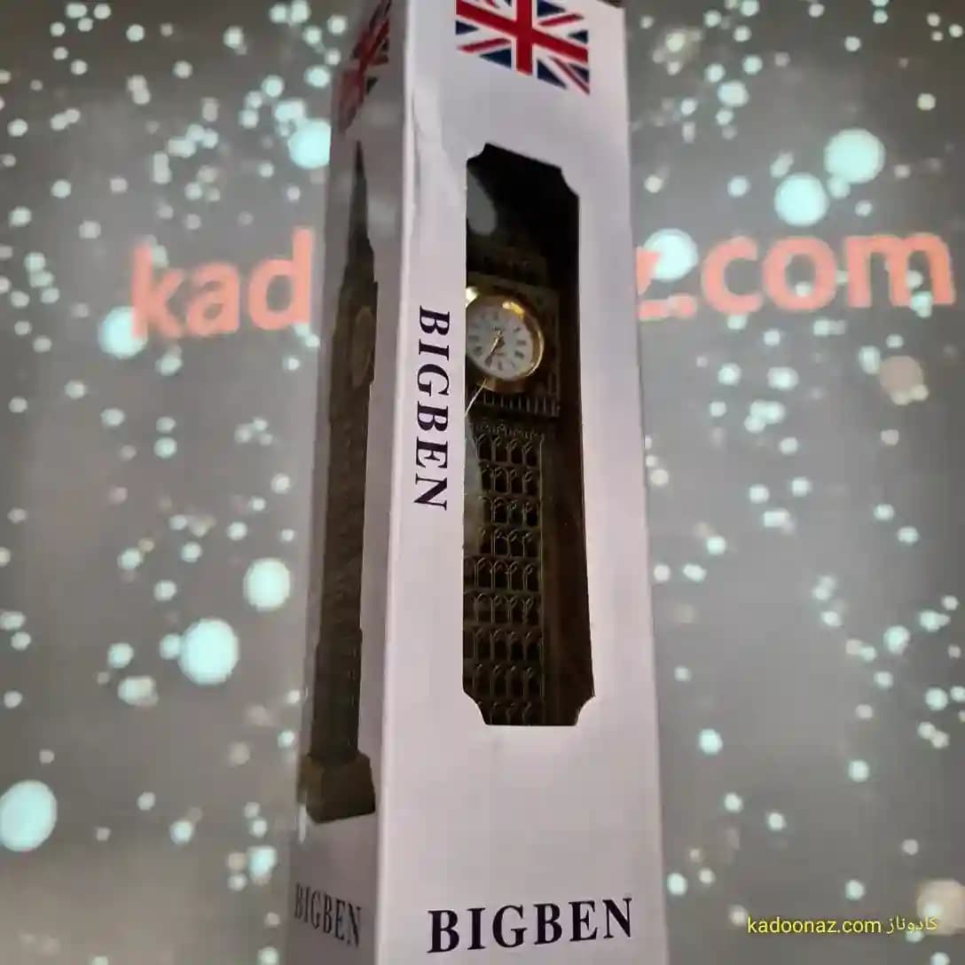 ماکت فلزی برج ساعت بیگ بن Big Ben لندن – رنگ طلائی مات سایز ۲۵ سانت — تصویر ۲
