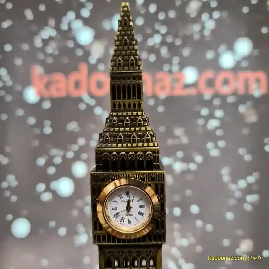 ماکت فلزی برج ساعت بیگ بن Big Ben لندن – رنگ طلائی مات سایز ۲۵ سانت — تصویر ۸