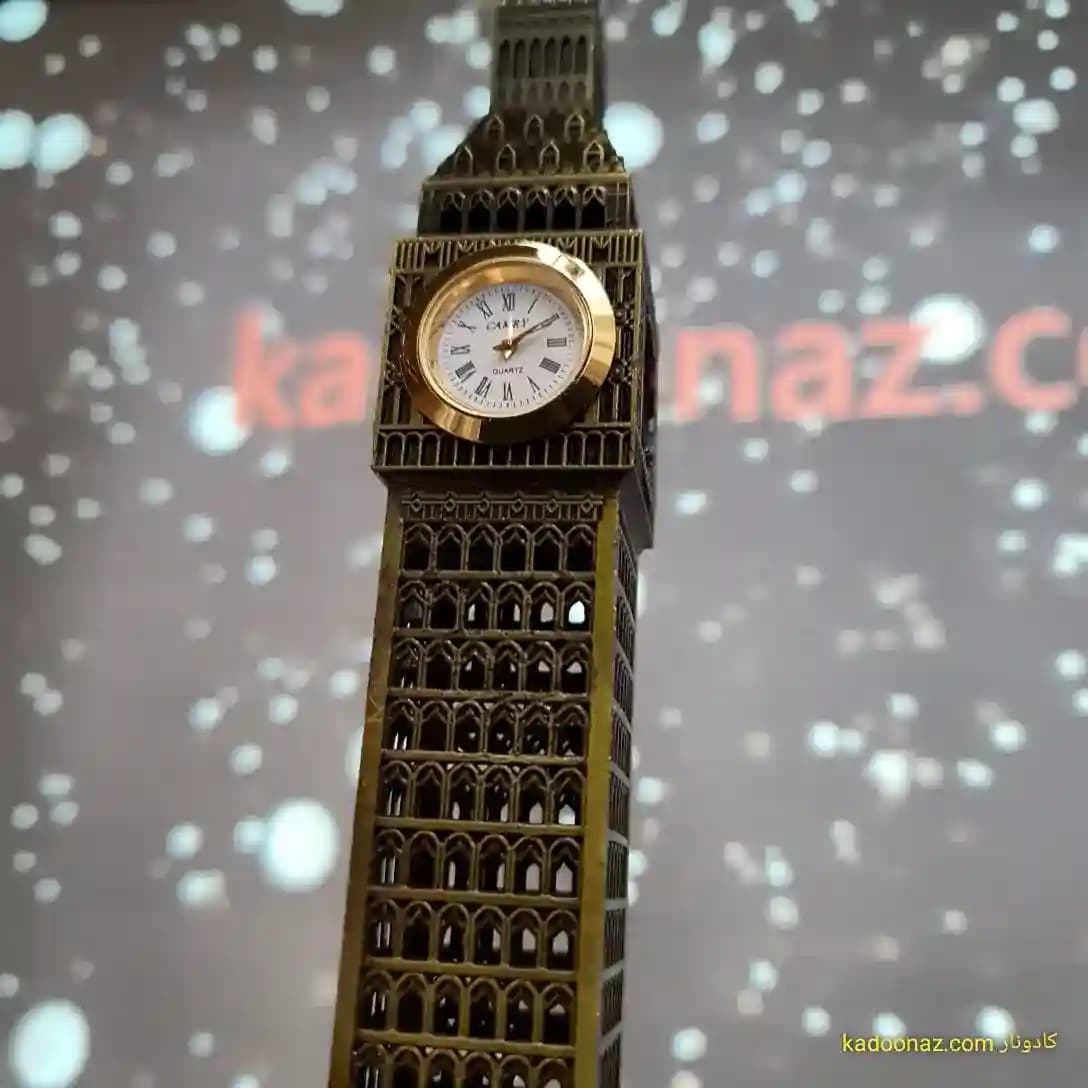 ماکت فلزی برج ساعت بیگ بن Big Ben لندن – رنگ طلائی مات سایز ۲۵ سانت — تصویر ۶