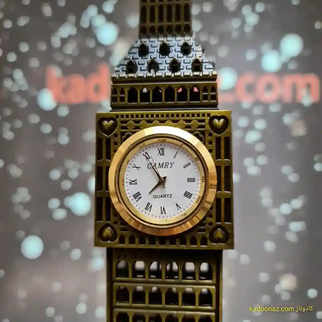 ماکت فلزی برج ساعت بیگ بن Big Ben لندن – رنگ طلائی مات سایز ۳۰ سانت — تصویر ۲