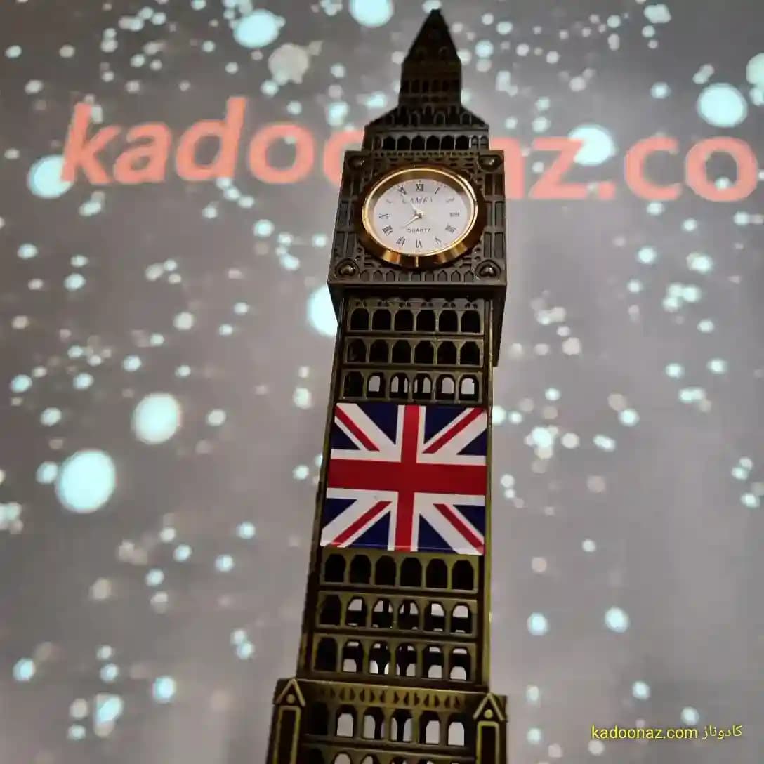 ماکت فلزی برج ساعت بیگ بن Big Ben لندن – رنگ طلائی مات سایز ۳۰ سانت — تصویر ۳