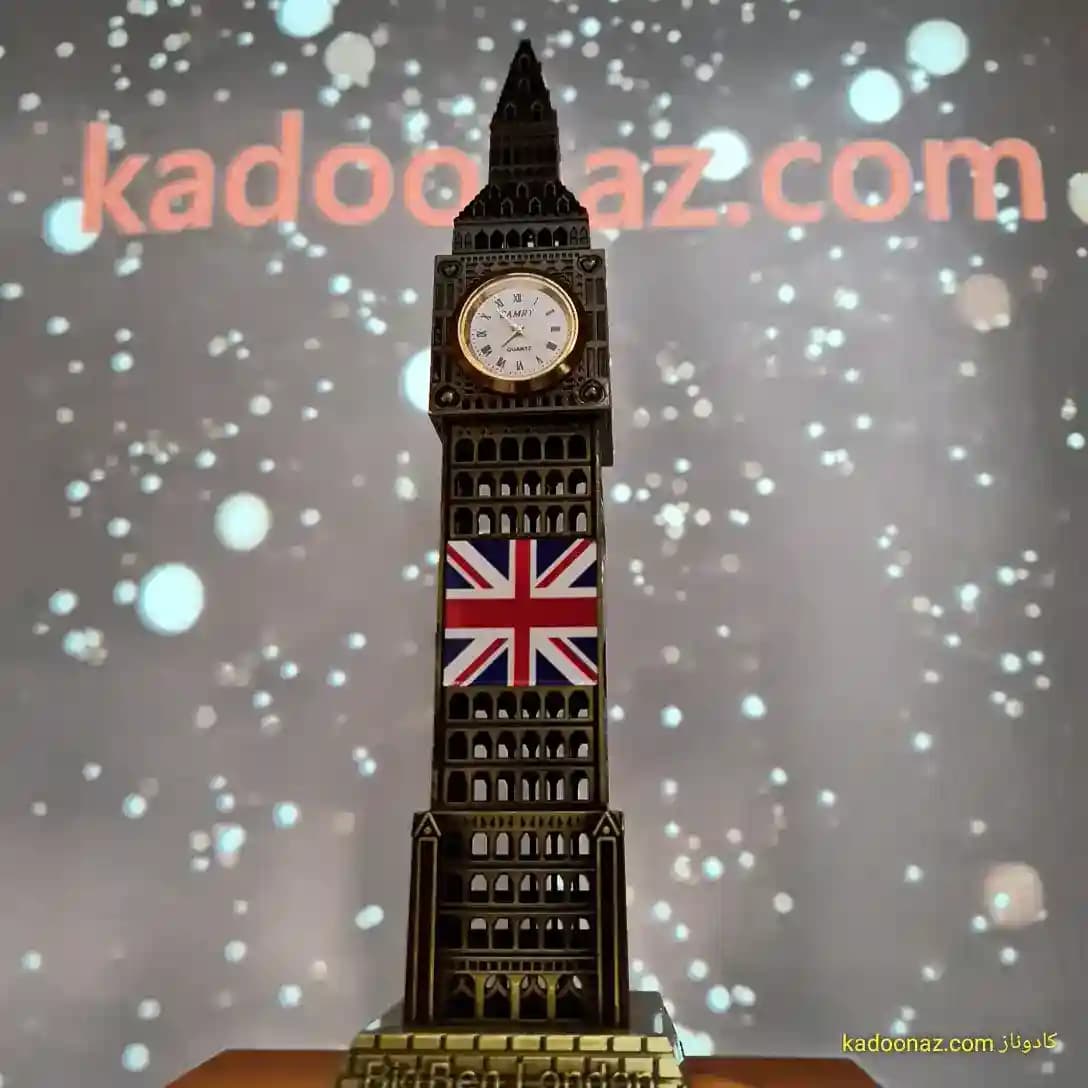 ماکت فلزی برج ساعت بیگ بن Big Ben لندن – رنگ طلائی مات سایز ۳۰ سانت — تصویر ۶