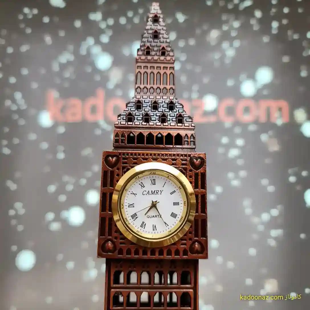 ماکت فلزی برج ساعت بیگ بن Big Ben لندن – رنگ برنزی سایز ۳۰ سانت — تصویر ۷