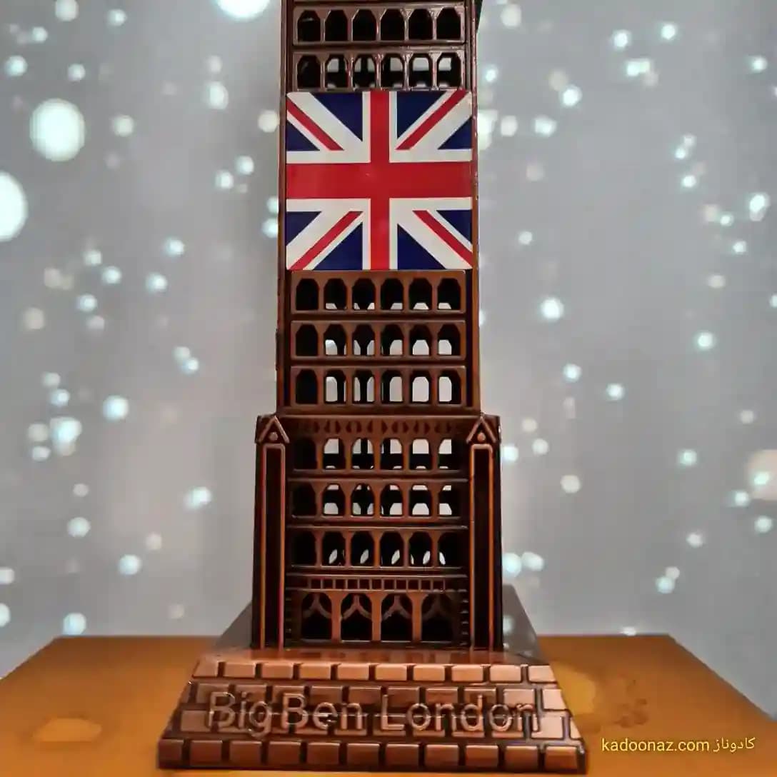 ماکت فلزی برج ساعت بیگ بن Big Ben لندن – رنگ برنزی سایز ۳۰ سانت — تصویر ۳