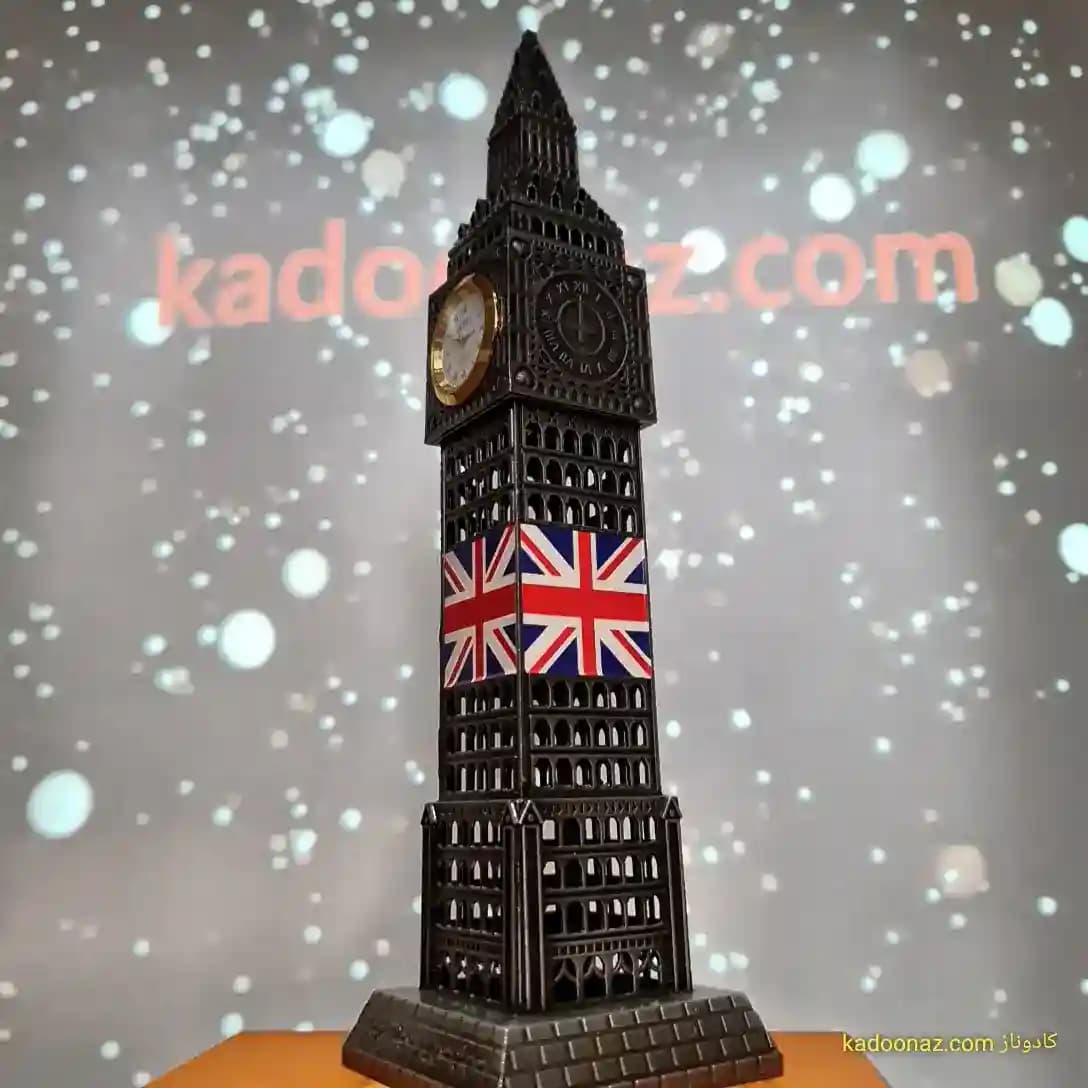 ماکت فلزی برج ساعت بیگ بن Big Ben لندن – رنگ نقره ای سایز ۳۰ سانت — تصویر ۴