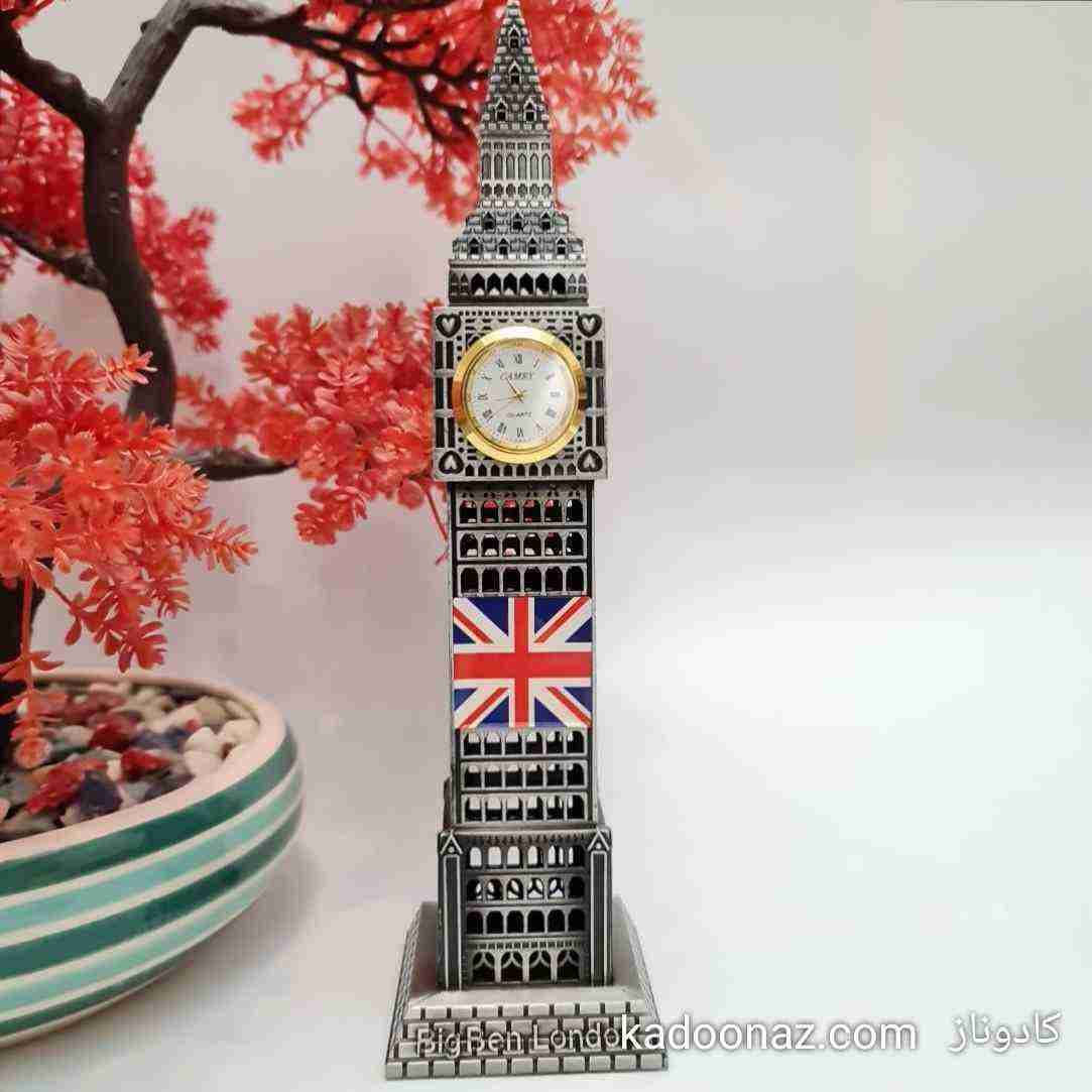 ماکت فلزی برج ساعت بیگ بن Big Ben لندن – رنگ نقره ای سایز ۳۰ سانت