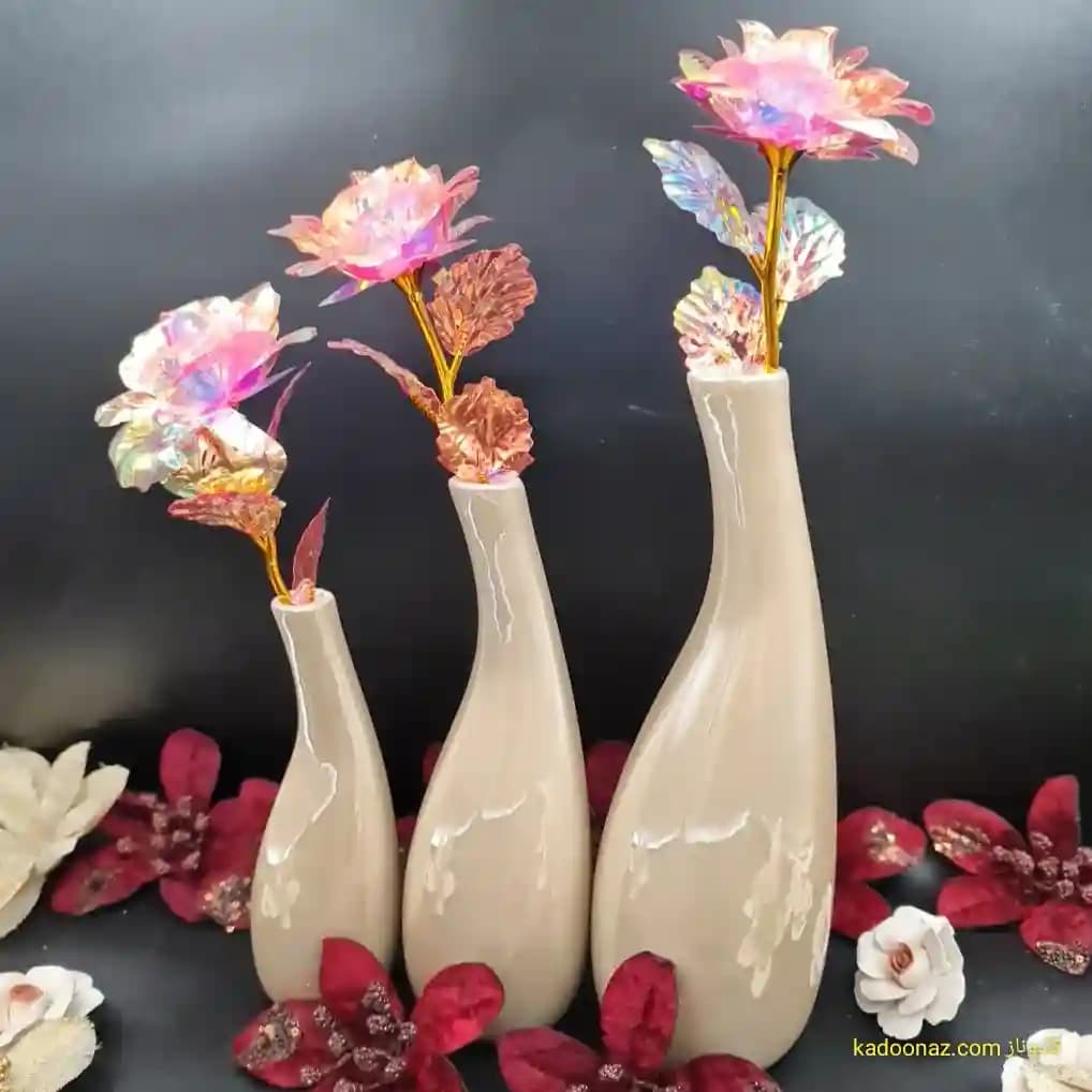 گلدان دکوری سرامیکی سه تائی — تصویر ۴