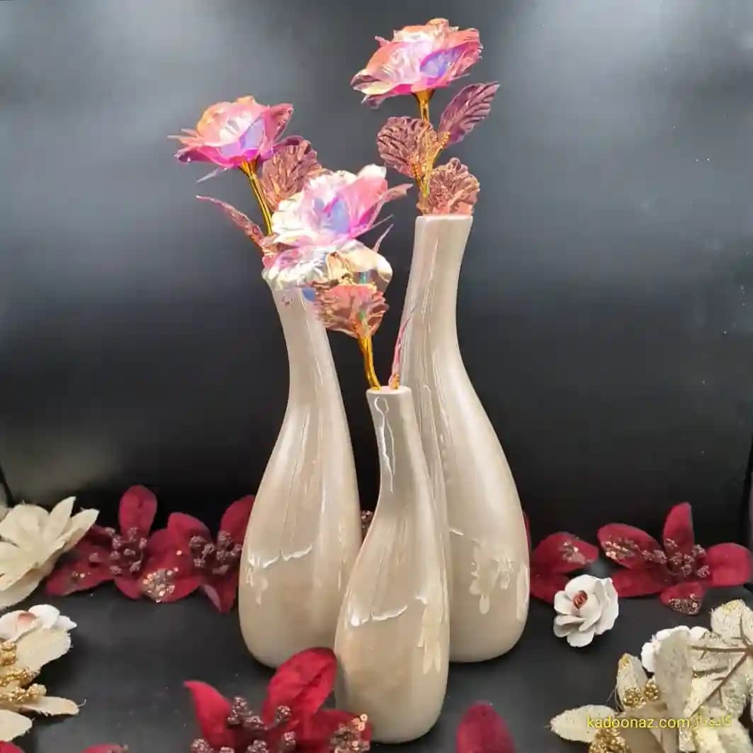 گلدان دکوری سرامیکی سه تائی — تصویر ۷