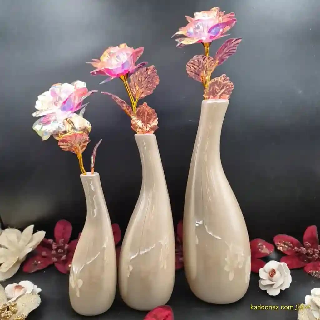 گلدان دکوری سرامیکی سه تائی — تصویر ۶