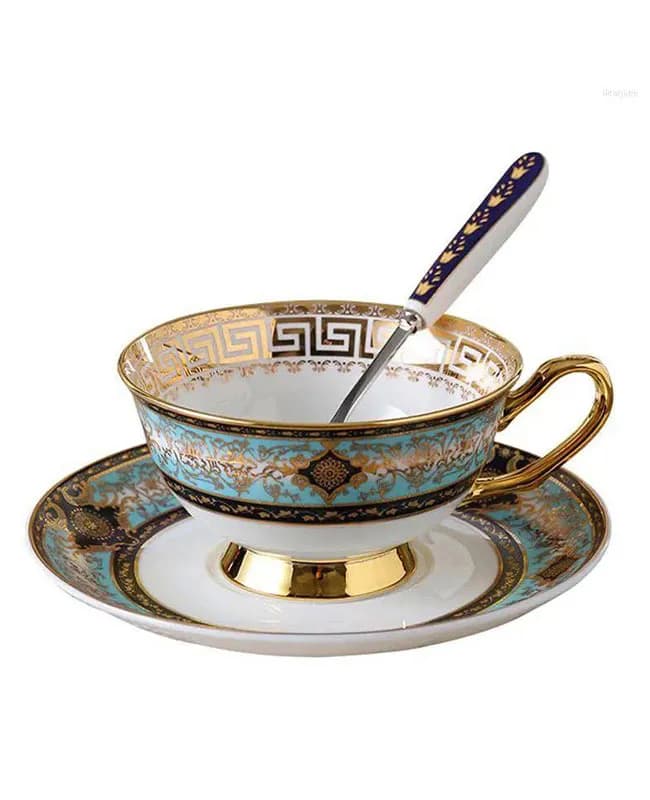 ست چایخوری جفتی فیروزه ای وارداتی — تصویر ۵