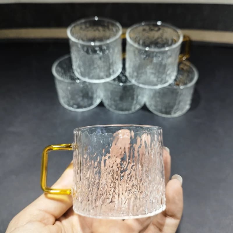 شات قهوه خوری پیرکس دسته رنگی وارداتی — تصویر ۴