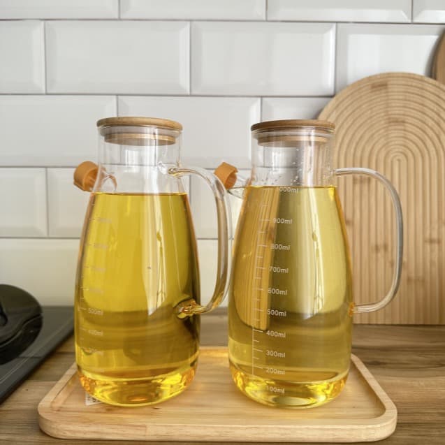 ظرف روغن پیرکس در بامبو یک لیتری وارداتی