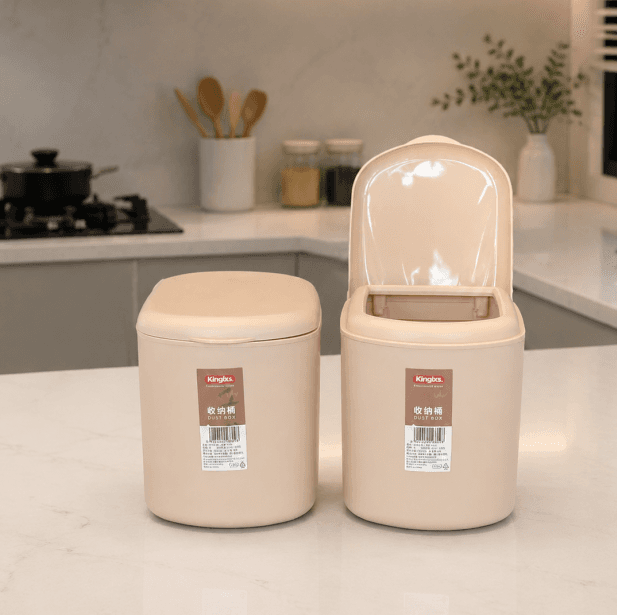 سطل زباله رومیزی دربدار KINGLXS — تصویر ۲