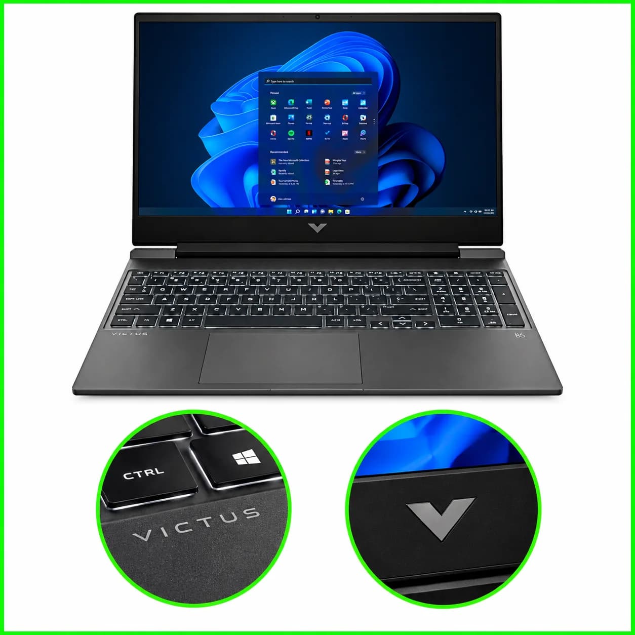 لپ تاپ گیمینگ HP Victus 15-fa (Core i5-12450H / 16GB / 512GB / RTX 3050) — تصویر ۲