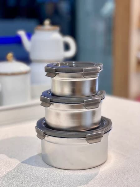 ظرف غذا و نگهدارنده استیل 3 تایی FRESH BOX