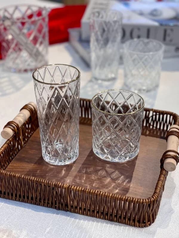 لیوان و نیم لیوان لب طلای طرح لوزی دلی گلس DELI GLASS — تصویر ۶