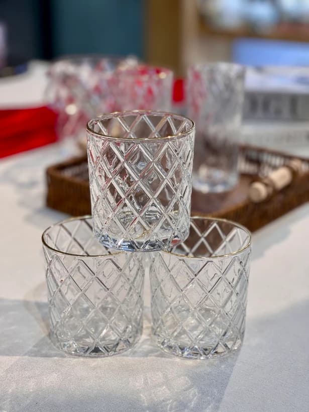 لیوان و نیم لیوان لب طلای طرح لوزی دلی گلس DELI GLASS — تصویر ۷
