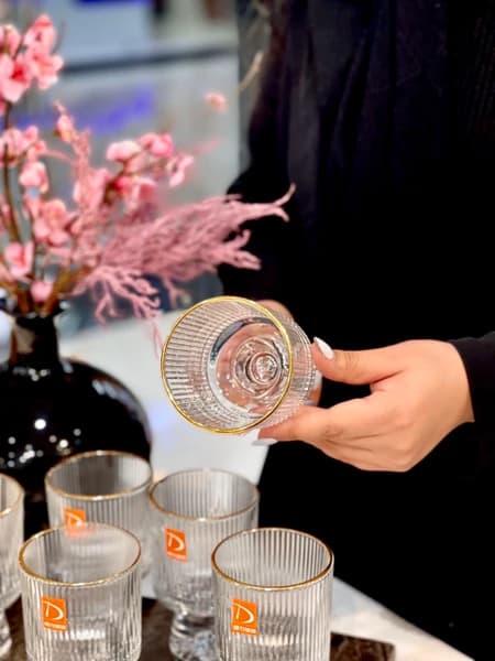 دسرخوری شیاردار پایه کوه یخ لب طلا دلی گلس DELI GLASS — تصویر ۵
