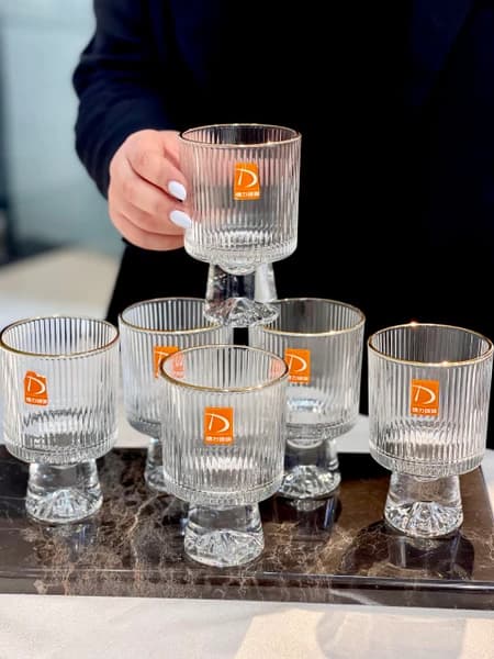 دسرخوری شیاردار پایه کوه یخ لب طلا دلی گلس DELI GLASS — تصویر ۳