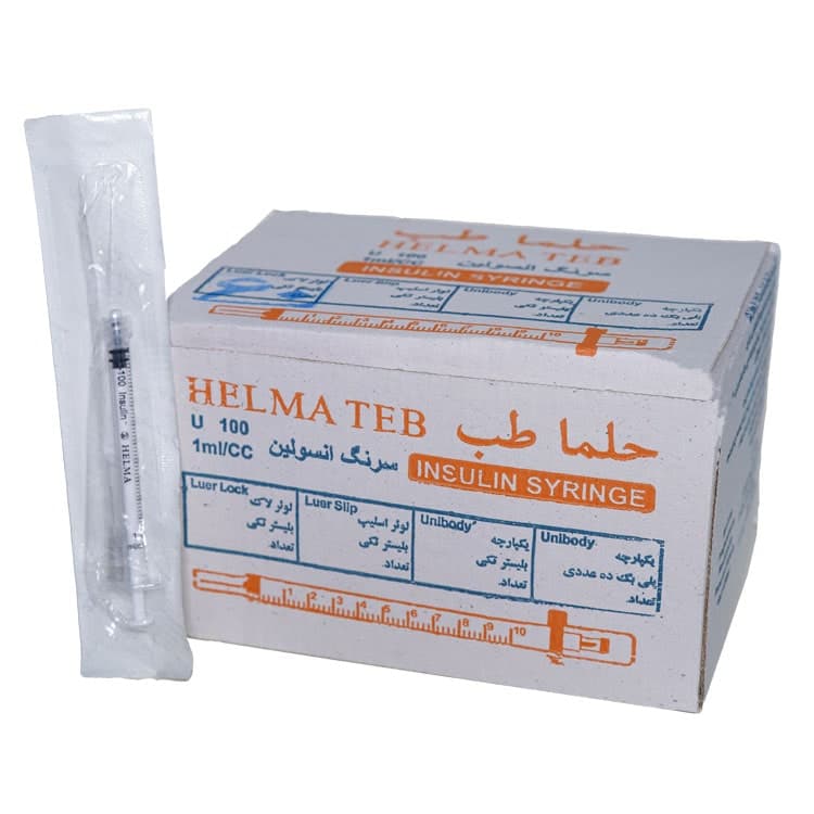 سرنگ انسولین لوئرلاک حلما گیج 27 سرپیچی(بسته 60 عددی)