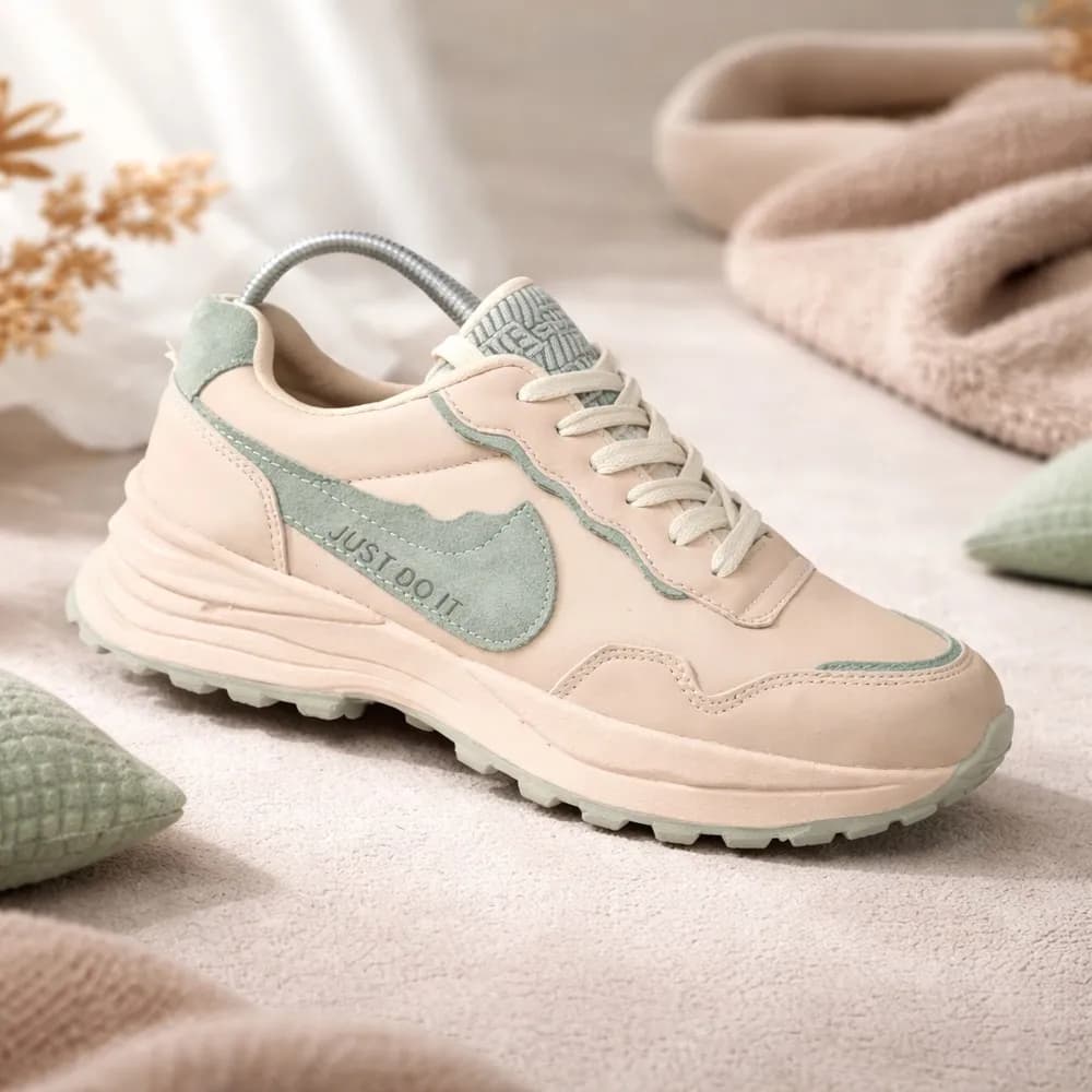 کتونی دخترانه اسپرت نایک جاست دو ایت کرم سبز المپیک