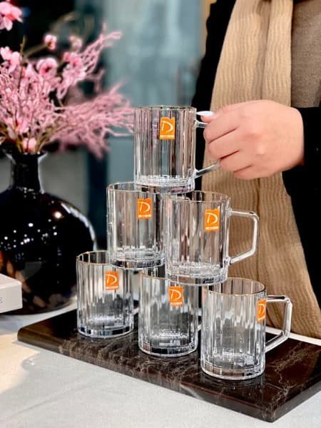 ماگ دسته دار لب طلایی مولین دلی گلس DELI GLASS — تصویر ۳