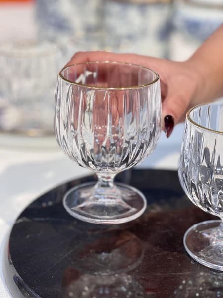 بستنی خوری پایه کوتاه لب طلایی دلی گلس DELI GLASS — تصویر ۳