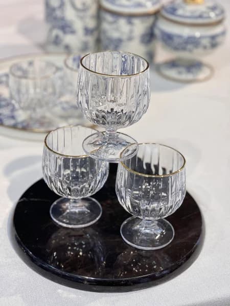 بستنی خوری پایه کوتاه لب طلایی دلی گلس DELI GLASS — تصویر ۵