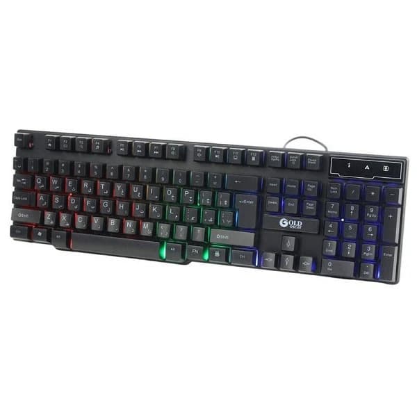 کیبورد مخصوص بازی گلد اسکار مدل KB7123 با نورپردازی RGB — تصویر ۲