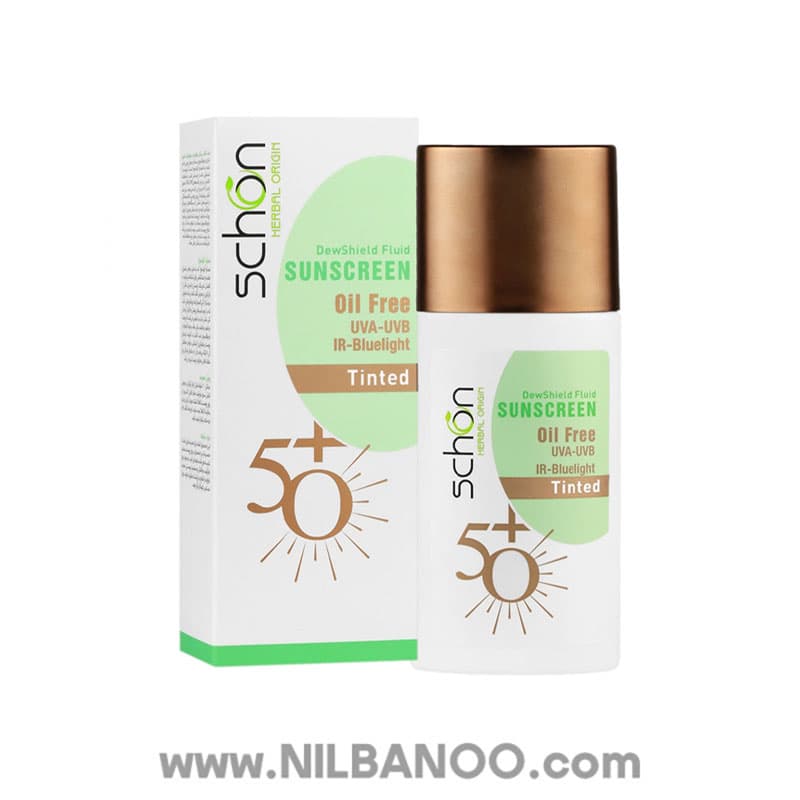 ضد آفتاب رنگی فلوئیدی شون دیووشیلد با SPF50 حجم 50 میل | Schon DewShield Tinted Fluid SPF50 Sunscreen 50ml — تصویر ۵
