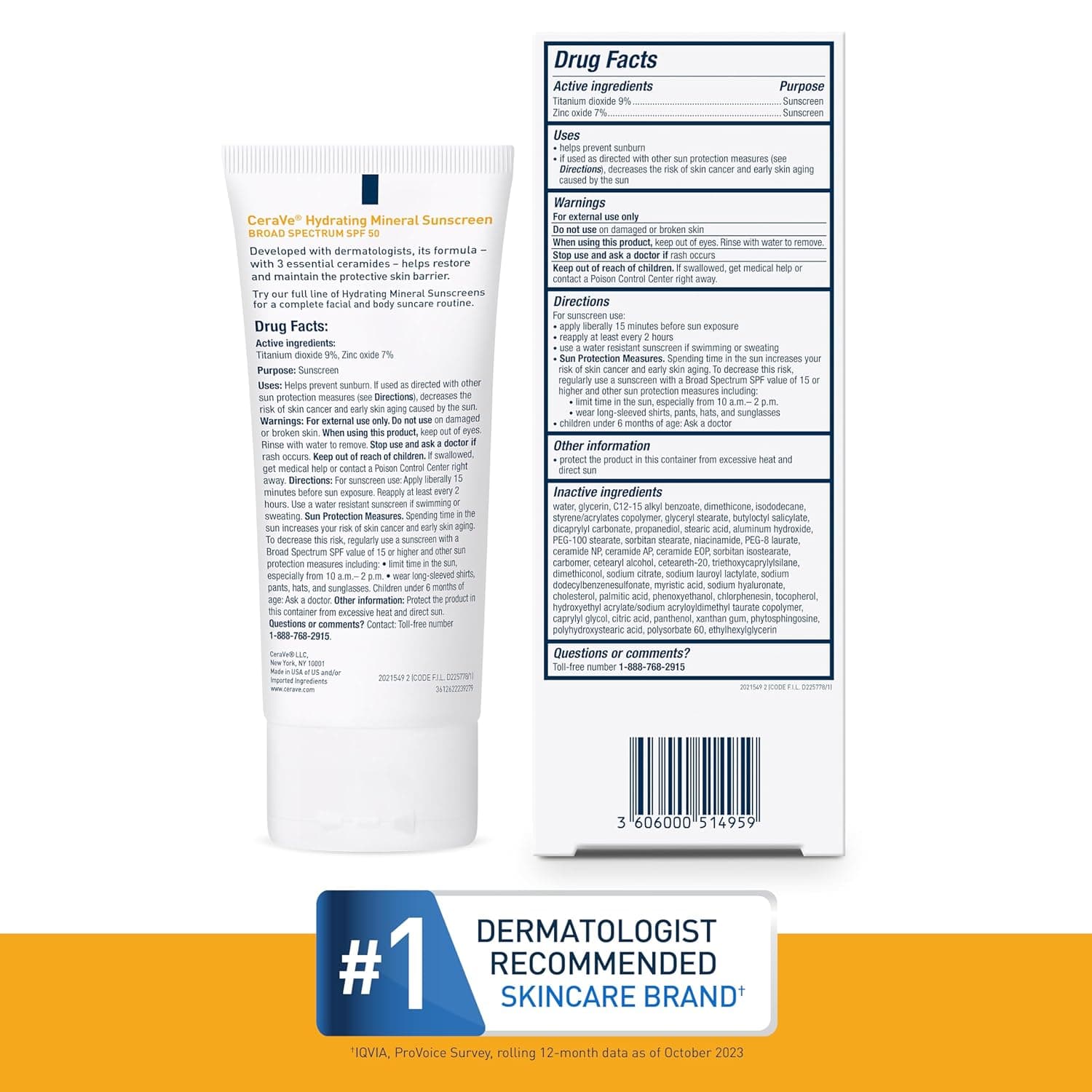 کرم ضدآفتاب مینرال سراوی SPF 50 | آبرسان، فیزیکی، مناسب پوست حساس — تصویر ۵