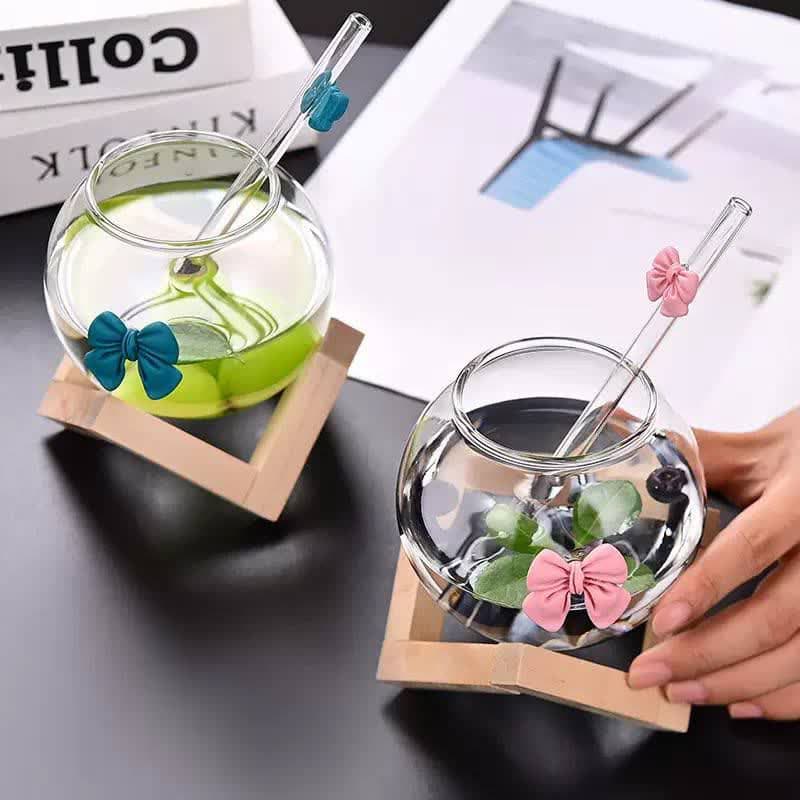 ماگ پیرکس پایه بامبو پاپیونی وارداتی