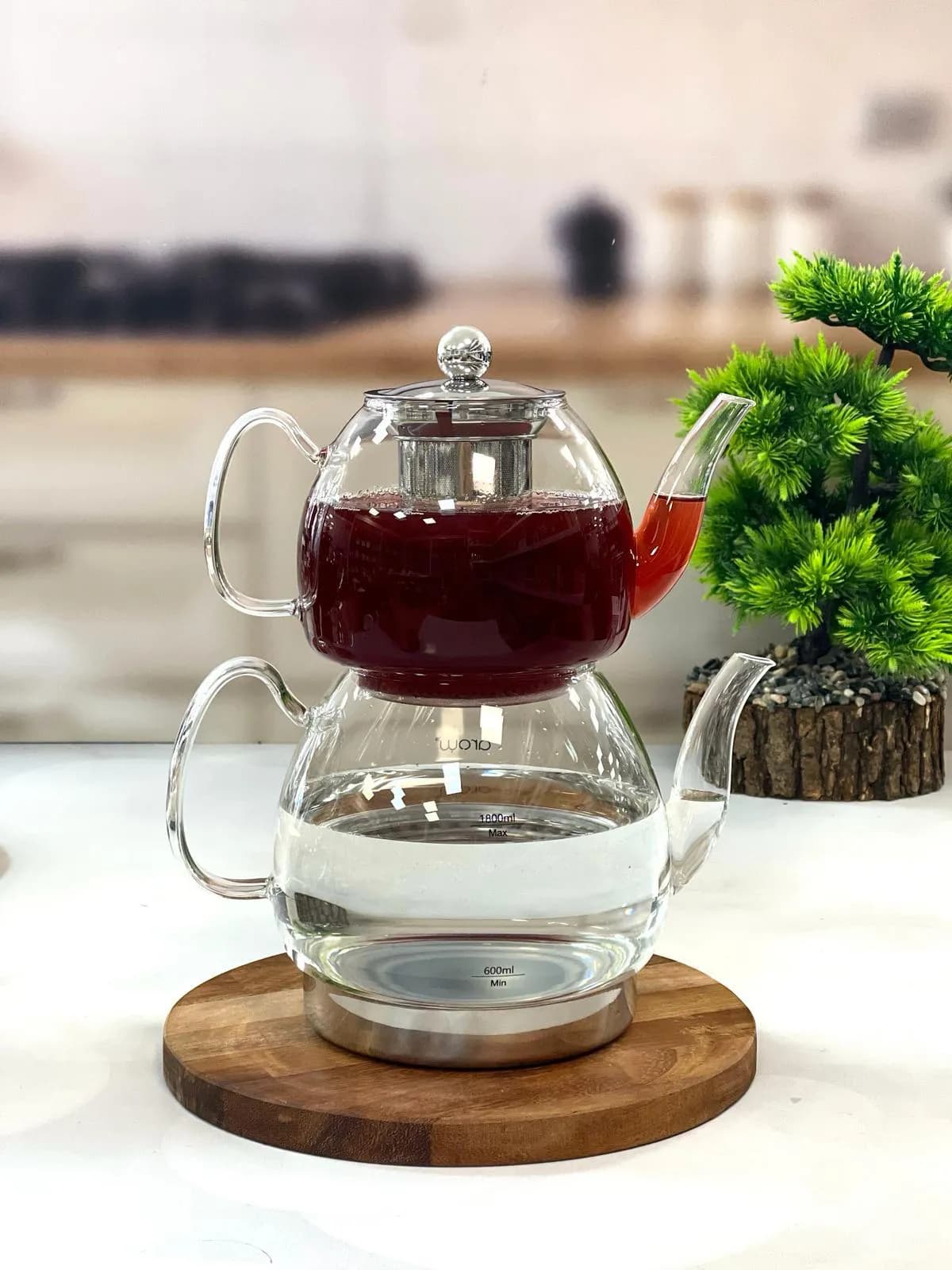 کتری قوری پیرکس کف استیل مدل LINDA آرو AROW