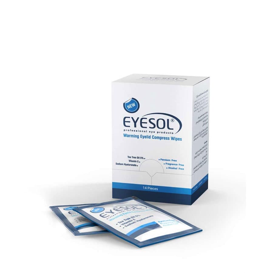 پد پاک کننده پلک و مژه آیسول بسته 14 عددی | Eyesol Warming Eyelid Compress Wipes Pack Of 14