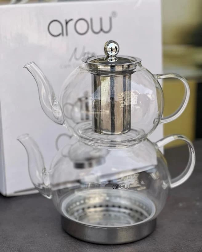 کتری قوری پیرکس کف استیل مدل NORA آرو AROW — تصویر ۴