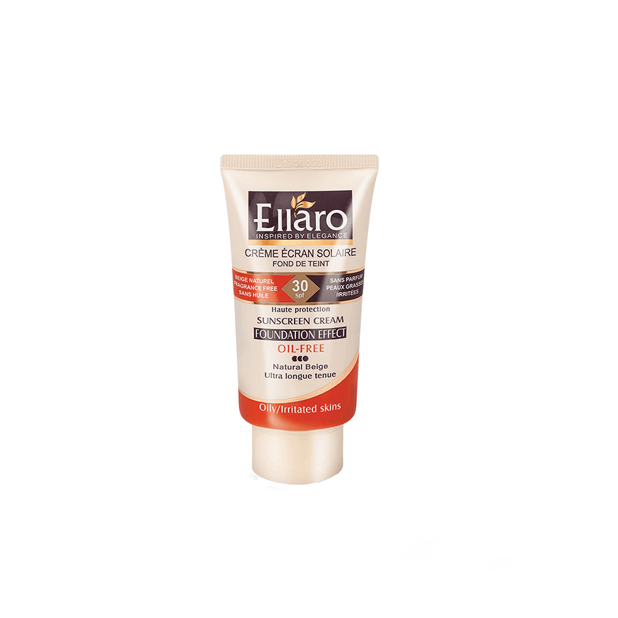 کرم ضد آفتاب رنگی بژ طبیعی مات فاقد چربی الارو با SPF30 حجم 40 میل | Ellaro Sunscreen Cream Oil Free SPF30 Tinted Natural Beige 40ml