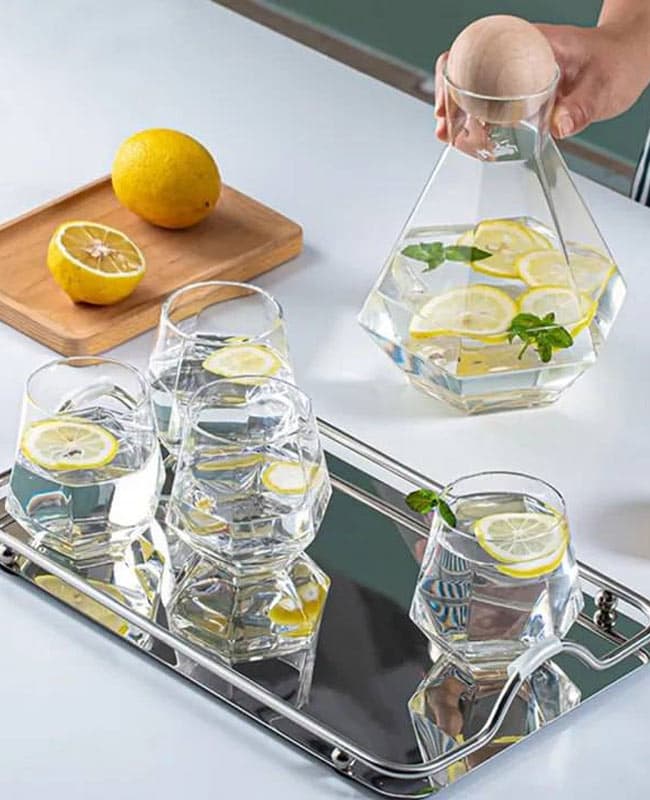 تنگ و نیم لیوان شش ضلعی دلی گلس DELI GLASS