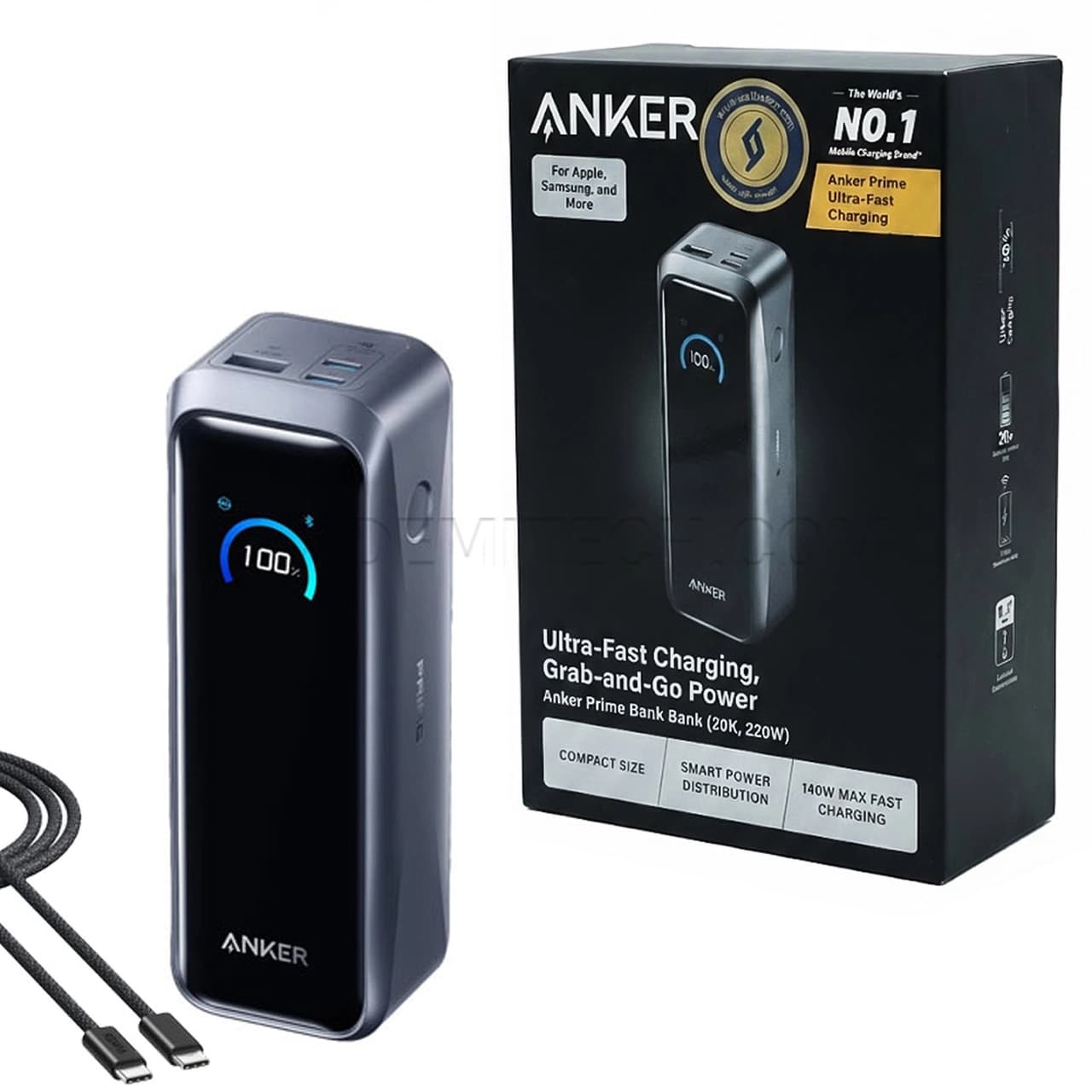 پاوربانک PD و فست شارژ Anker 220W 20000mAh مدل Grab and Go Power A110BH11 – خاکستری (گارانتی شش ماهه ایویز) — تصویر ۲