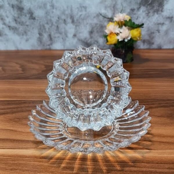 پیشدستی و پیاله ست مدل جنوا دلی گلس DELI GLASS — تصویر ۴
