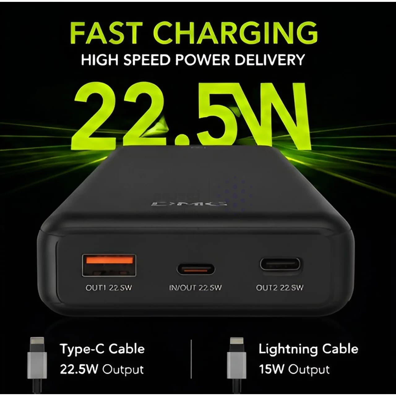 پاوربانک PD و فست شارژ KPG 30000mAh مدل PD-39 22.5W – مشکی – kZN (گارانتی شش ماهه Kezen) — تصویر ۶