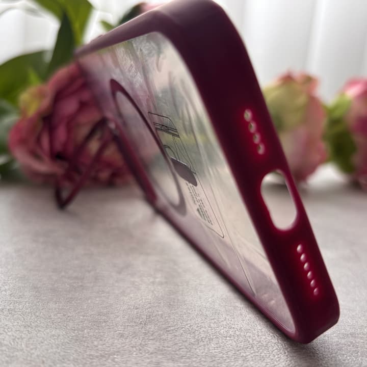 قاب گوشی آیفون iPhone 12 Pro max مگ سیف استند شو شفاف همراه با محافظ لنز مدل Xinreeu — تصویر ۵