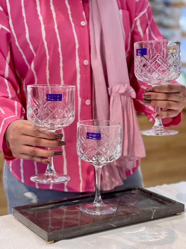 دسر خوری و بستنی خوری پایه دار طرح تایملس دلی گلس DELI GLASS — تصویر ۲