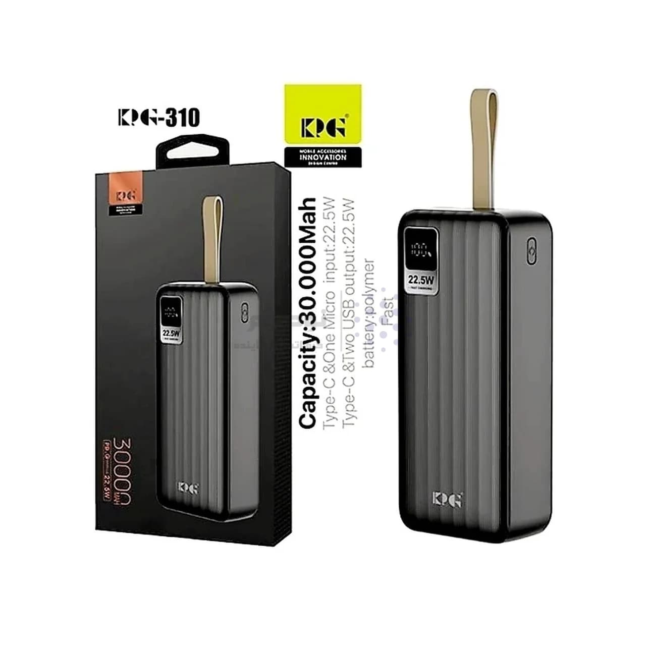 پاوربانک PD و فست شارژ KPG 30000mAh مدل KPG-310 22.5W – مشکی – kZN (گارانتی شش ماهه Kezen) — تصویر ۷