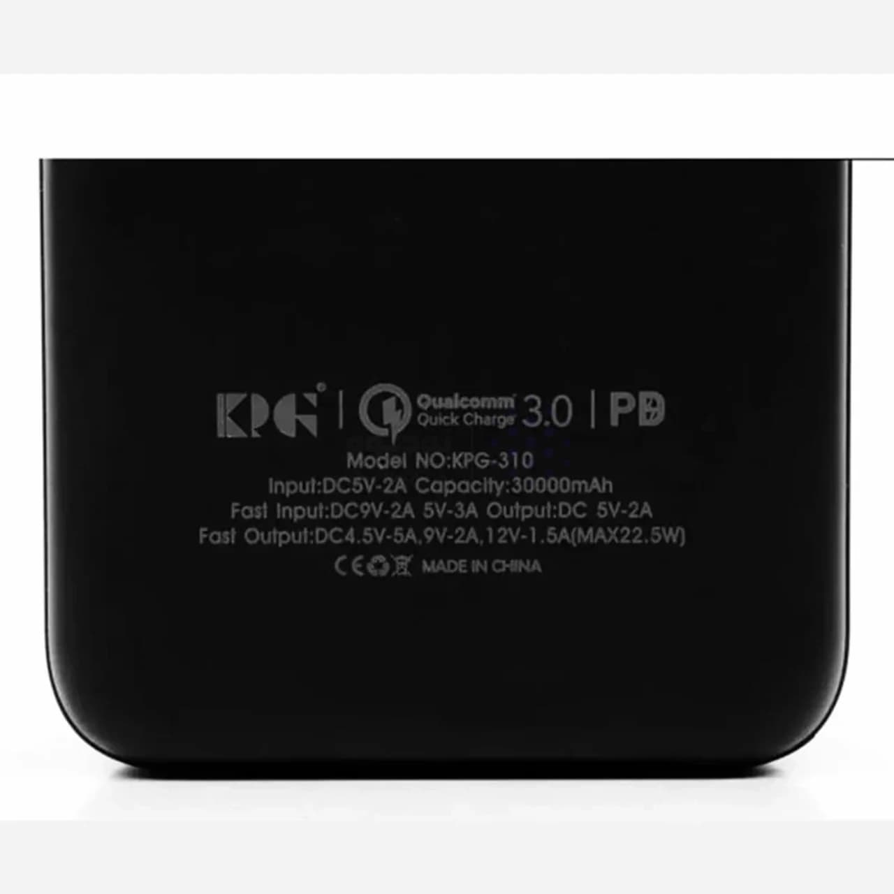 پاوربانک PD و فست شارژ KPG 30000mAh مدل KPG-310 22.5W – مشکی – kZN (گارانتی شش ماهه Kezen) — تصویر ۴