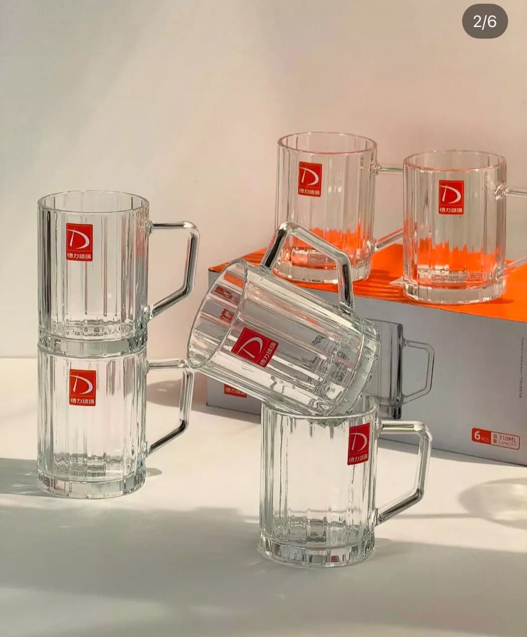 لیوان دسته دار طرح مولین برند دلی گلس DELI GLASS